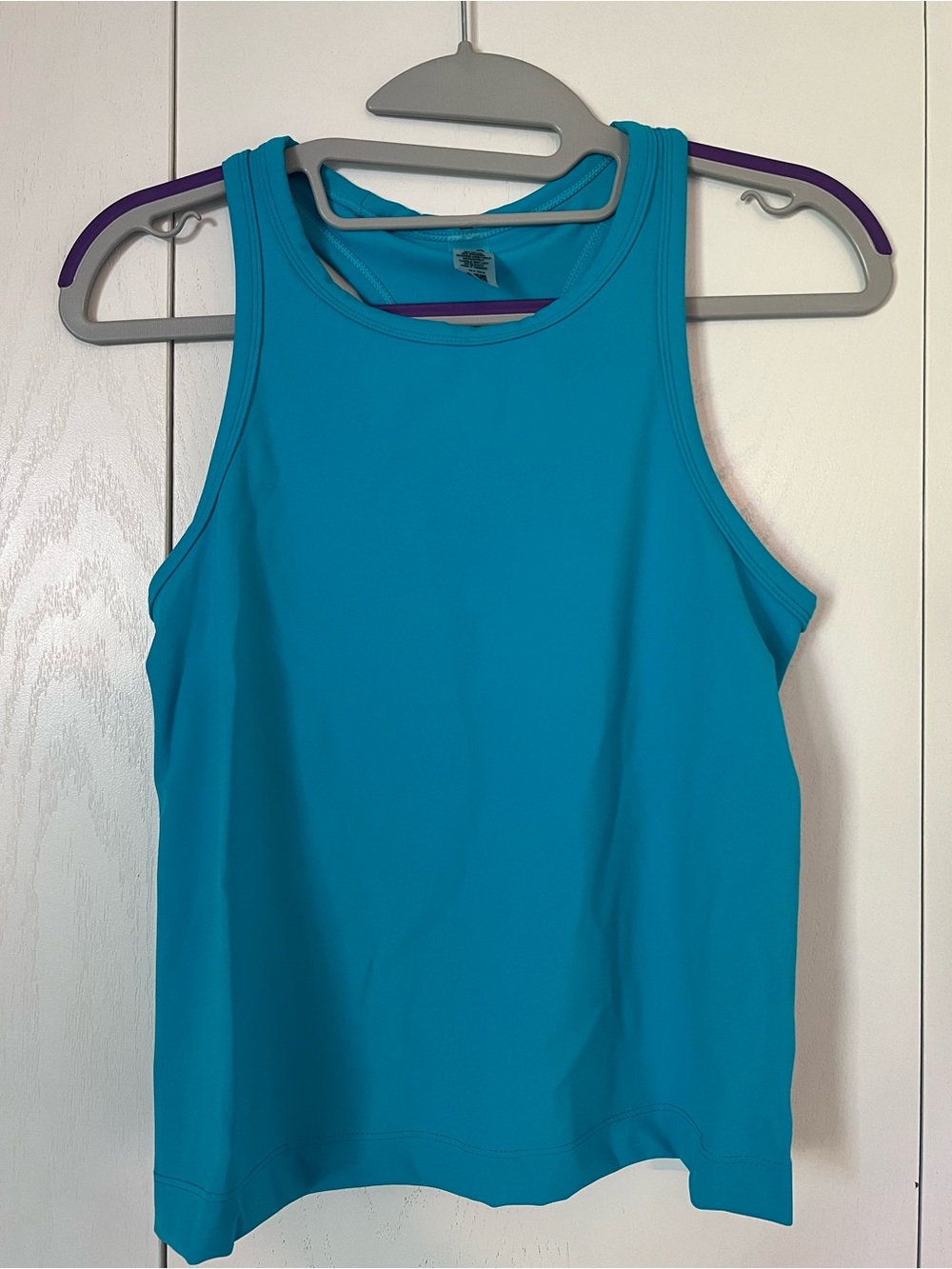 SSYS Ocean Blue Solid Fitted Racerback Tank